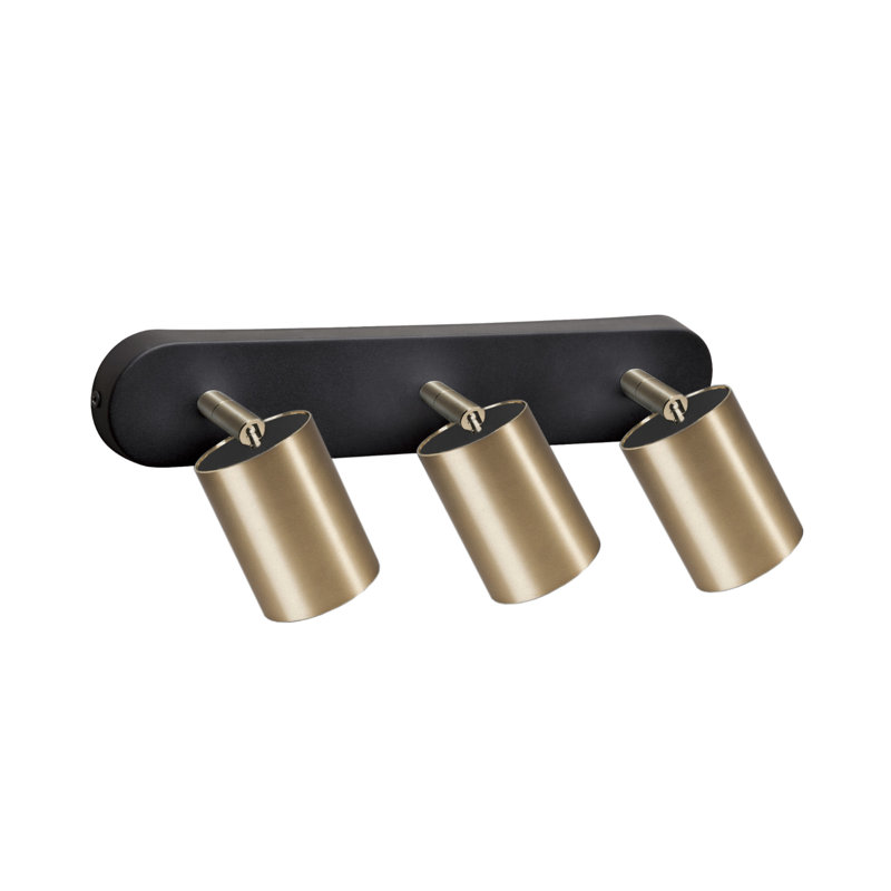 Rudolph 3 - Light Bath Bar, Black, Gold