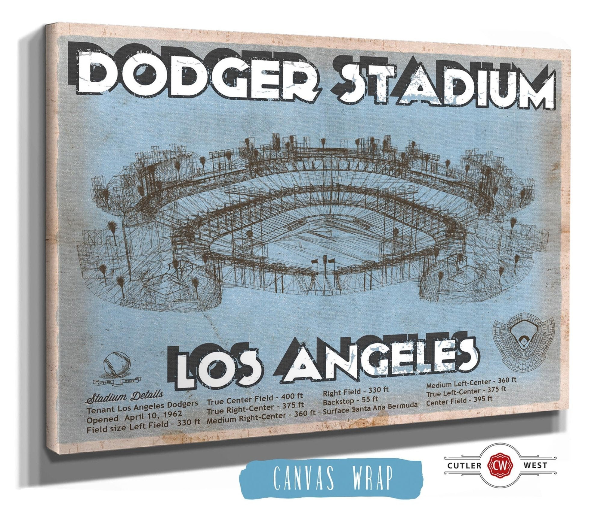 LA Dodgers Logo Vintage Barn Wood Paint Art Print