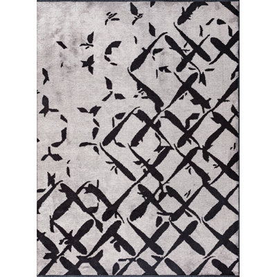 Rapture Black Gray Abstract Luxury Area Rug
