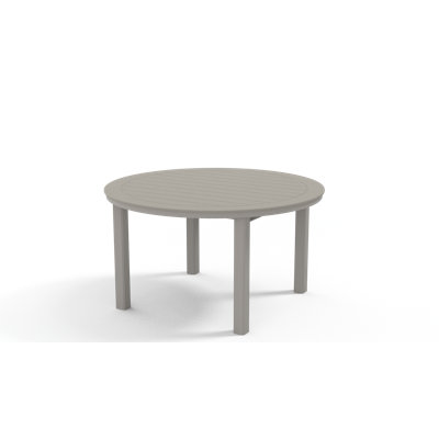 Table de salle à manger 54 "ronde en polymère de qualité marine avec trou pour parasol