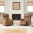 Genuine Leather Triple Motor Glider Swivel Rocker Power Recliner With Power Headrest And Power Lumbar Support-870454256
