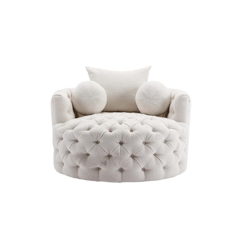 Fauteuil demi-tonneau Modern, Polyester beige