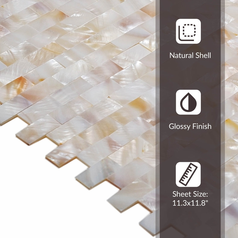 11" x 12" Seashell Linear Mosaic Wall & Floor Tile