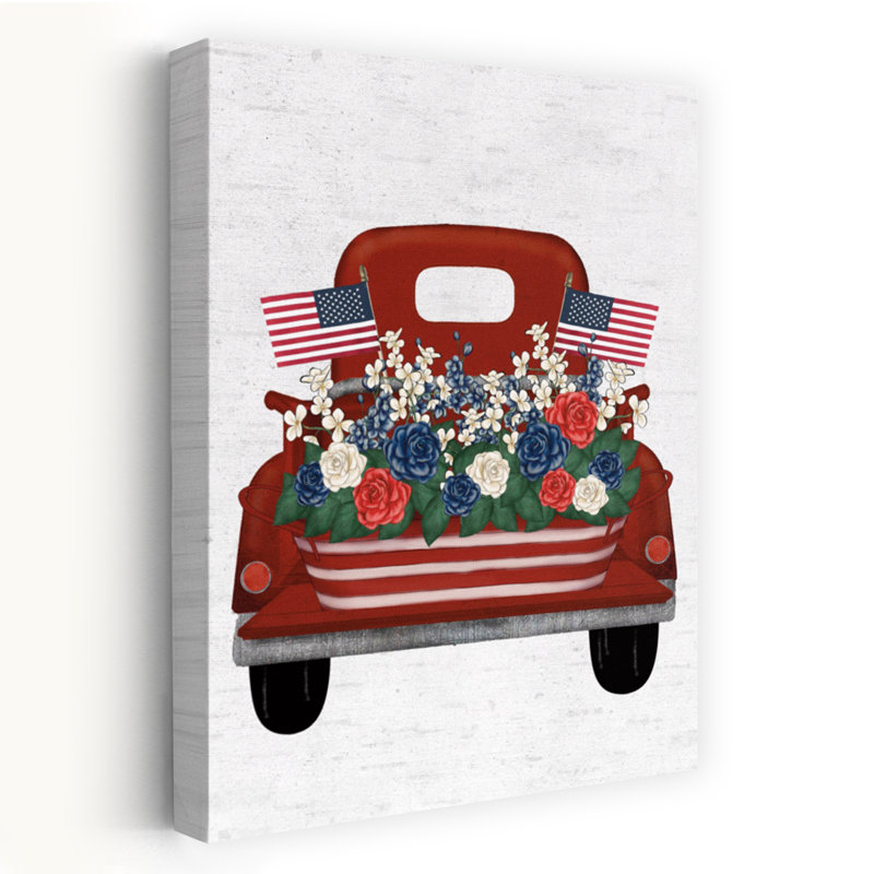 Art floral contemporain patriotique, H 24 po x l 16 po