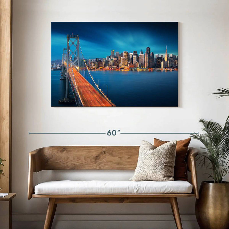 Lilie SF Bay Bridge Twilight Rush, H 30 po x l 45 po