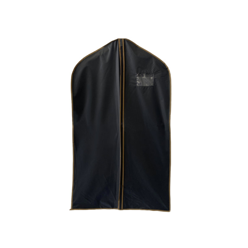 Vinyl Zipper Garment Bag, 40" H x 24" W, Black/Gold