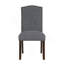 Ensemble de salle à manger 7 pièces brun foncé et tissu gris 6X-890960107