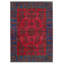 Tapis oriental en coton tissé à la machine rouge et bleu Cece-2022849642