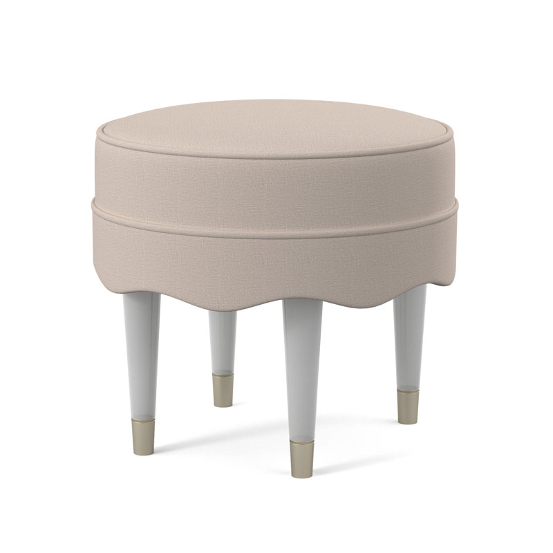 Ripple Round Ottoman, Elise Linen