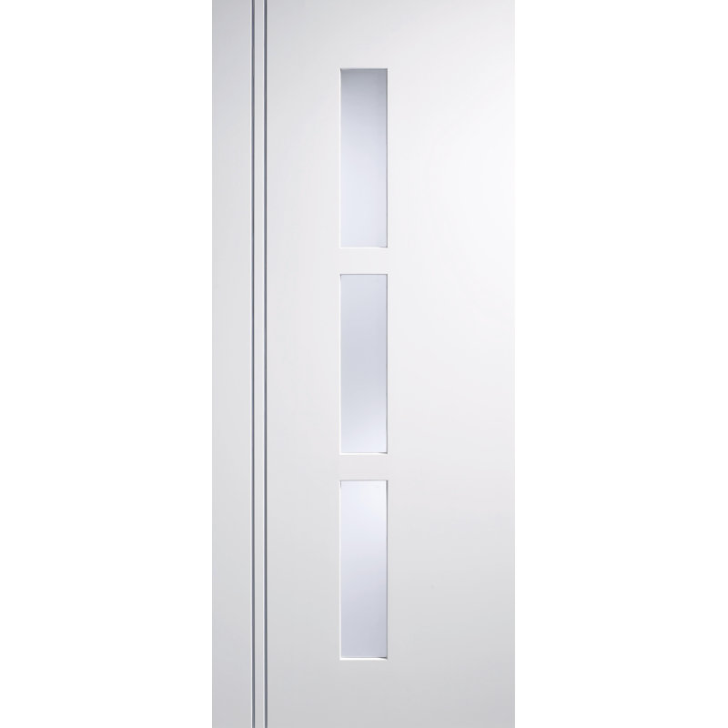 Sierra Blanco Glazed Prefinished White Internal Door, 198.1 cm H x 76.2 cm W x 3.5 cm D