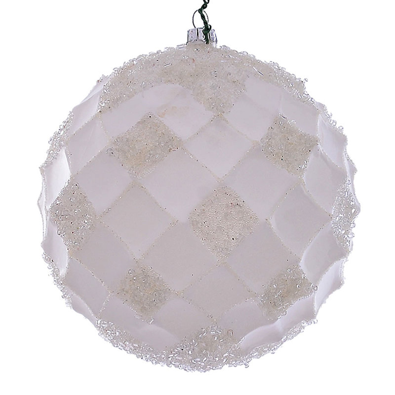 Vickerman 4.75" Red Net Beaded Ball. These Ornaments Are The Perfect Addition To Any Holiday Decorating Project. Each Ornament Features A Drilled Cap With Threaded Wire For Easy Decorating. Includes 3 Pieces Per Pack.
