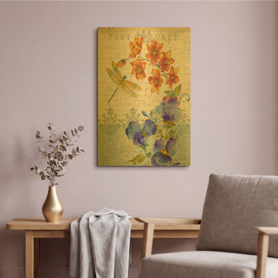 «Postcode Botanical» par Jean Plout, art mural en métal doré, 16 po x 24 po