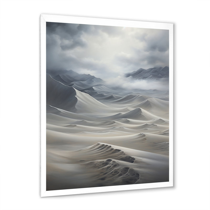 «Candra Desert Sandstorm Symphony Impasto», reproduction sur toile encadrée, Blanc, H 44 po x l 34 po x P 1,5 po