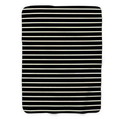 Rayures noires - couverture Sherpa 1 pièce de qualité supérieure 0113