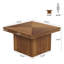 Table basse carrée en bois massif, centre de table de salon
