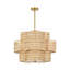 Lustre floral en bambou 6 lumières