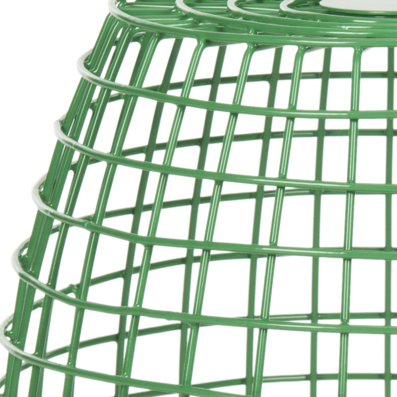 Grid Metal Accent Stool, Green