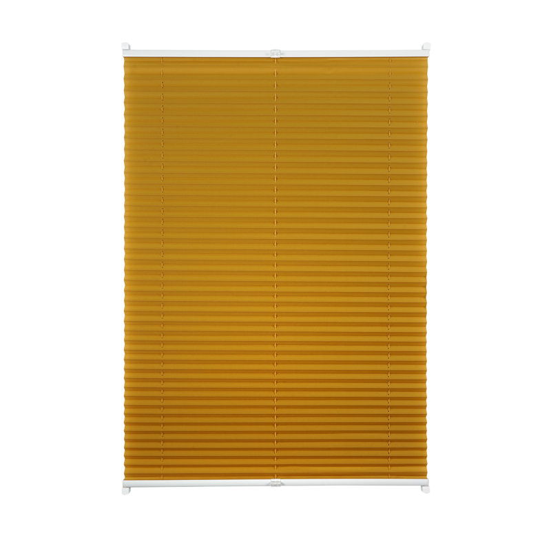 Stream Klemmfix Room Darkening Pleated Blind, 130 cm L x 100 cm W, Gold-ochre