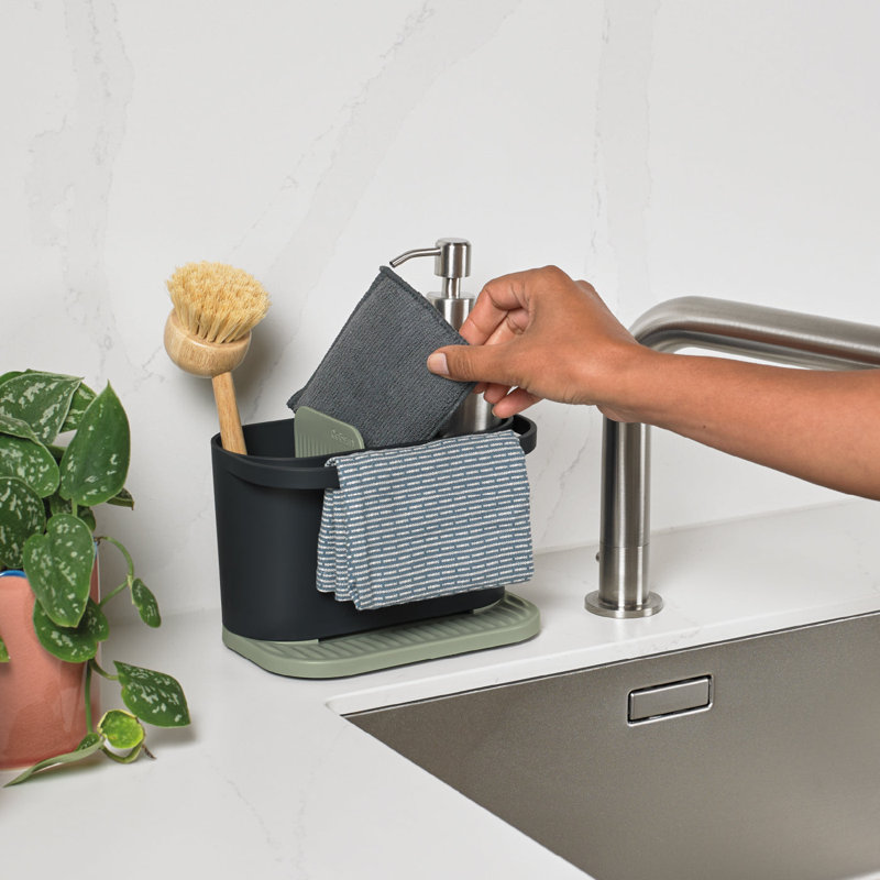 Recycled Sink Tidy - Made in UK, Charcoal Grey & Sage Green