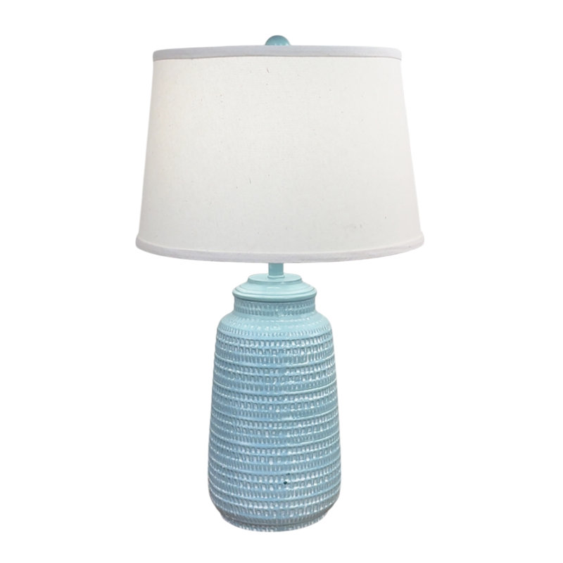 Lampe de table Glase, Crème, crème, Bleu