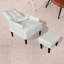Fauteuil inclinable en tissu doux blanc crème pour le salon, salle de loisirs ergonomique blanche et apaisante