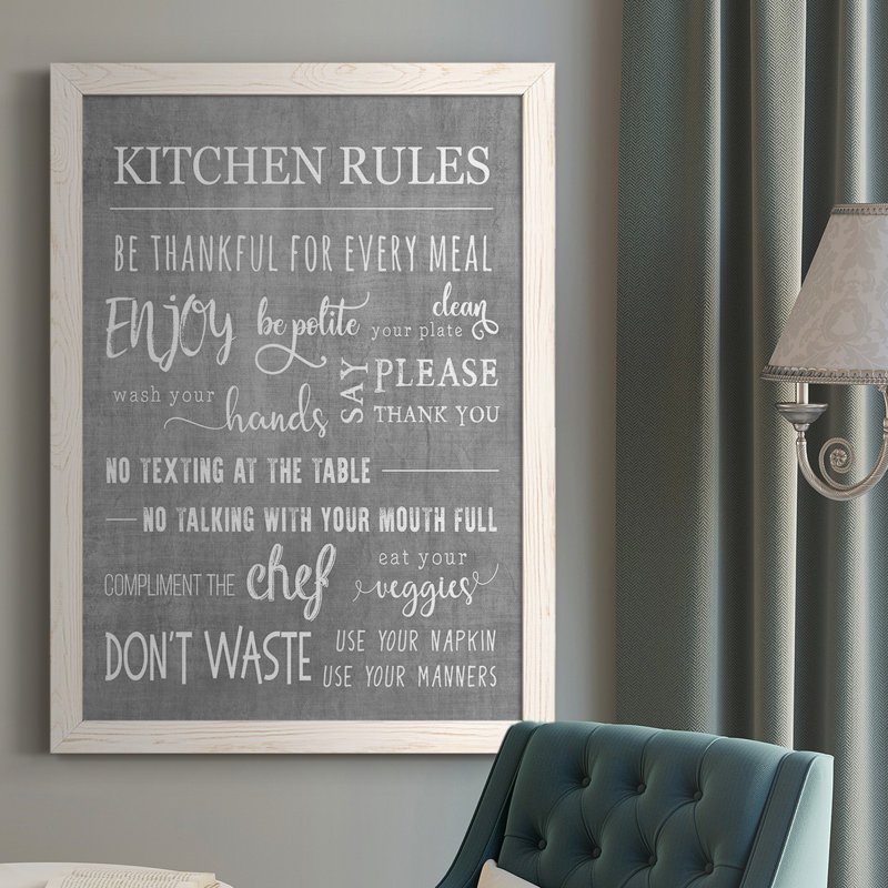 " Neutral Kitchen Rules ", White, 37.5" H x 27.5" W x 1" D