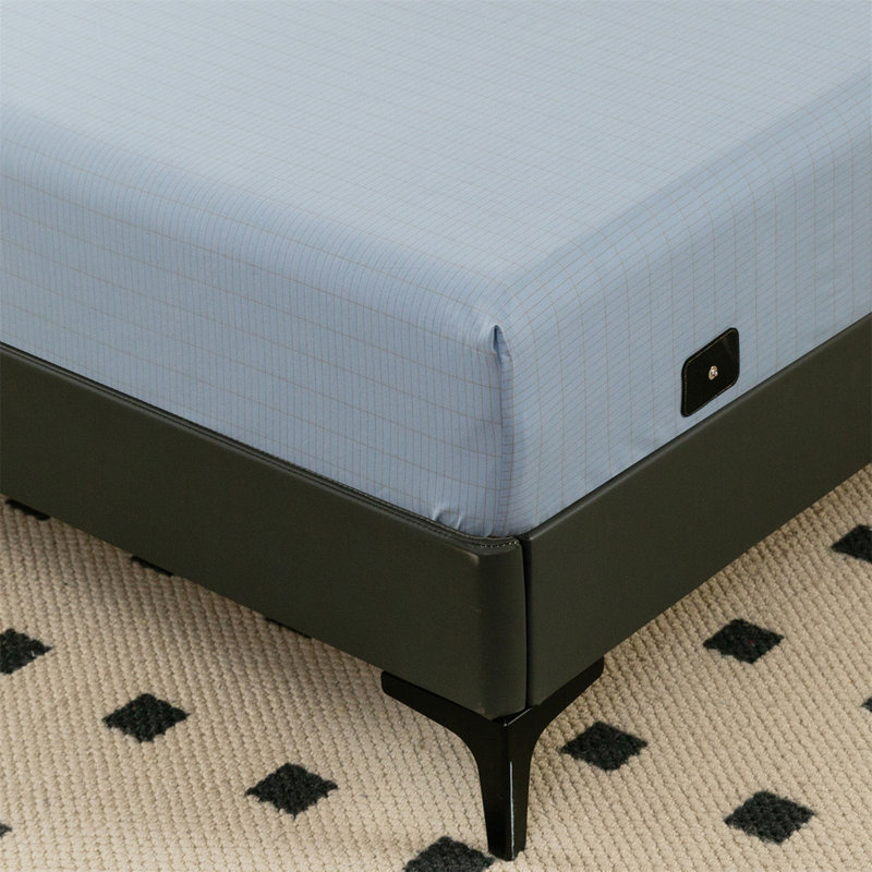 Draps de mise à la terre HYPREST Pochettes profondes 16 pouces, infusées de coton et de fibres d'argent, Bleu