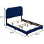Haemon Blue Velvet Queen Bed - Luxurious & Opulent Sleep Experience