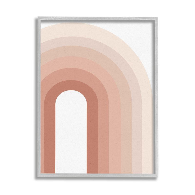 " Rustic Desert Rainbow Geometric Abstraction Terracotta Tones " Graphic Art Print, 14" H x 11" W