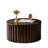 Handcrafted Round Lift Coffee Table, Solid Structure, Hidden Storage Inside, 27.66-inch Depth, For Relaxing At Home Table With And Relief Pattern, Tabletop, Storage, Width, Dining