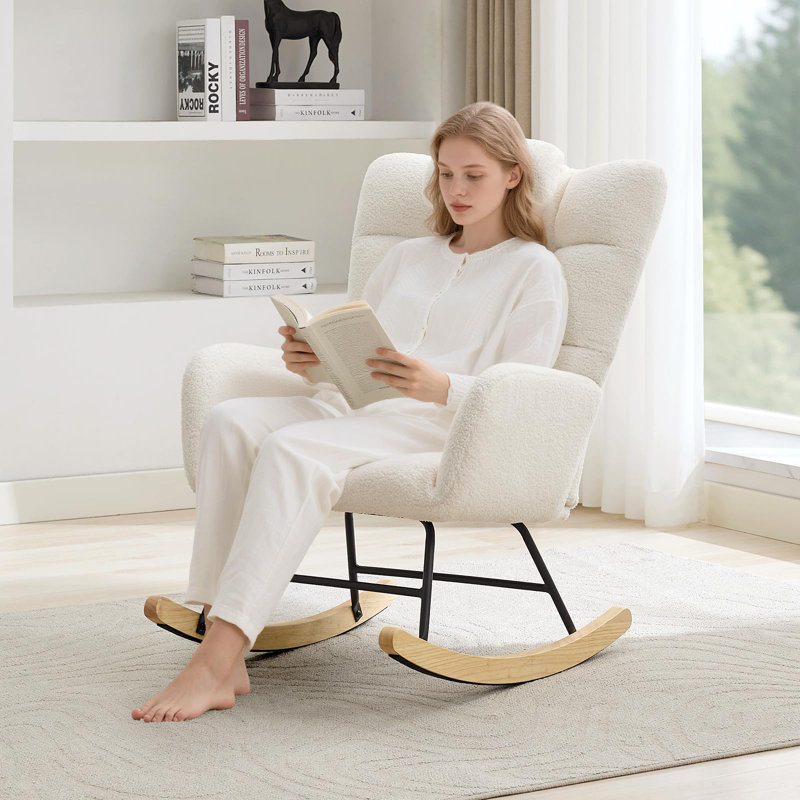 Fauteuil berçant et oscillant Teddy, Beige