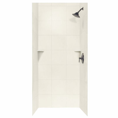 Paroi de douche à trois panneaux 96 "x 36" x 36 "Solid Surface