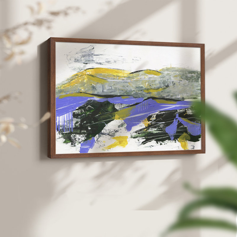 Silent Mountain IV - Reproduction encadrée - Restickable, H 22 po x l 28 po, Noyer