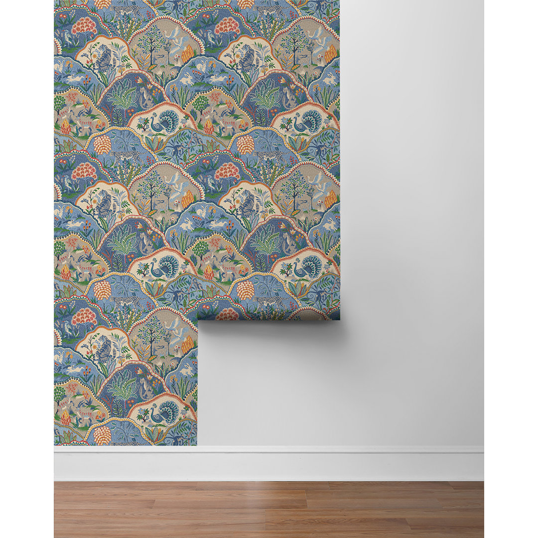 Zoologic Animal Vignettes 18' L x 20.5" W Peel and Stick Wallpaper Roll Bungalow Rose 