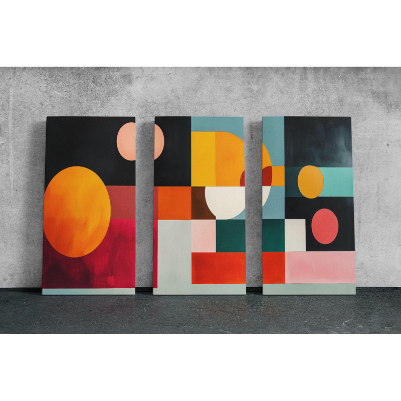 Reproduction d'art sur toile, "Triptych", reproduction d'art sur toile, H 36 po x l 72 po