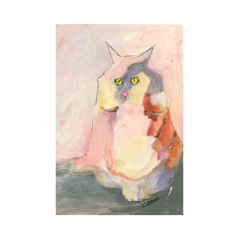 Melody Cat by Connie Collum - Painting on Canvas, Wrapped Canvas, 66.04cm H x 45.72cm W x 3.81cm D