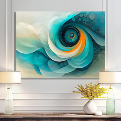 Vert orange, spirale cosmique abstraite, natures mortes I - abstrait, natures mortes, art mural