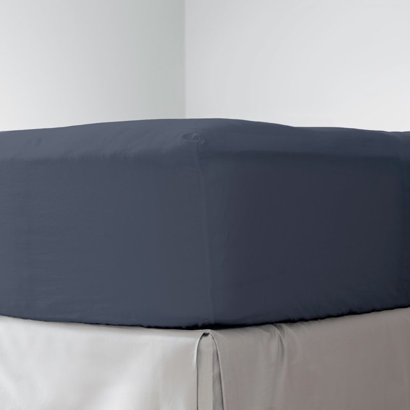 Brushed Microfiber Bottom Sheets with Built in Sheet Straps, Grey, Full Fitted Sheet
