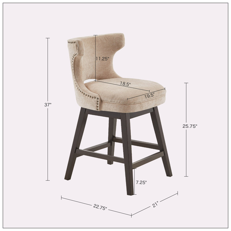 Tabouret de comptoir Callistus 25,75, Brun, Beige