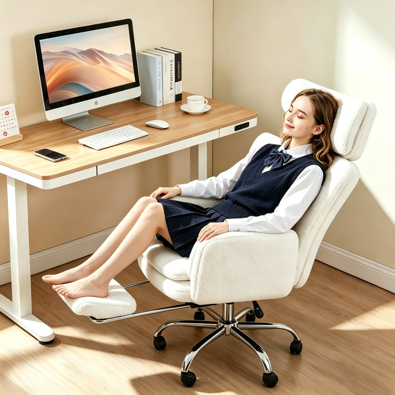Fauteuil Criss, Peluche blanche