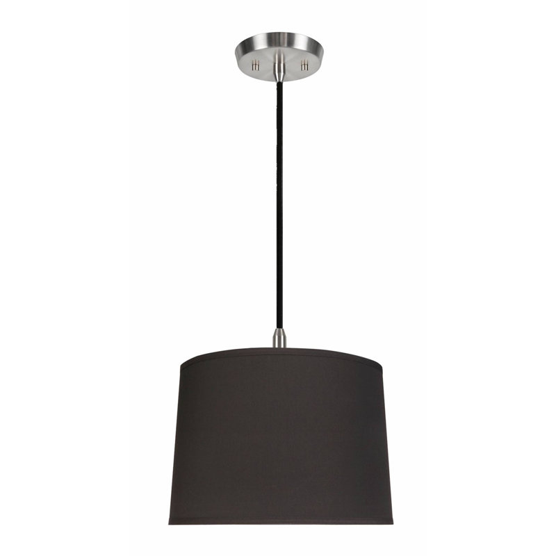 Luminaire suspendu cylindrique à 1 lumière, Noir, H 60 po x l 12 po x P 12 po