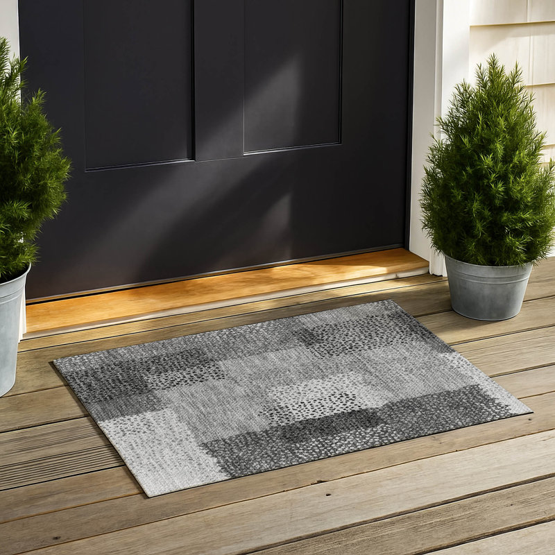 Tapis intérieur / extérieur lavable à la machine Chantille ACN2868, Gris, 1 pi 8 po x 2 pi 6 po