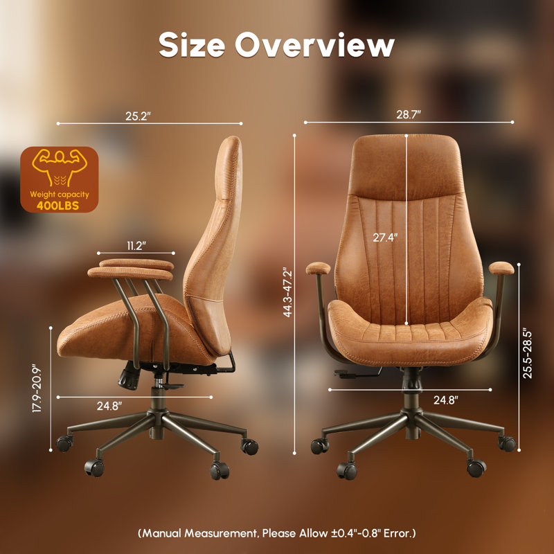 Fauteuil de bureau Daden, Marron clair