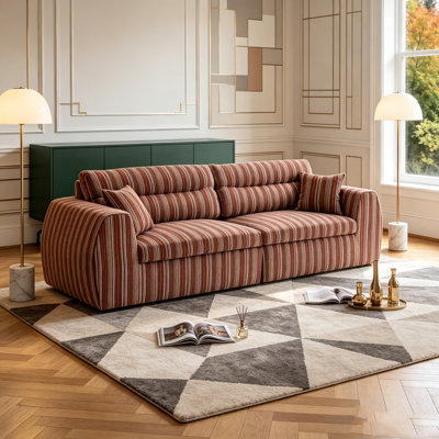 Woven Chenille Striped Compression Sofa