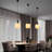Elegant Black Metal Chandelier, 7.9 x 7.9 x 46.5 inches | 1 x E27 Socket, Max 40W, Bulb Not Included | Modern Design with Glass Cap, Perfect for Dining Rooms & Living Areas | IP20 Rated, Stylish & Functional Lighting Solution-782404040-782404042