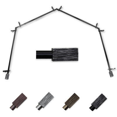 Hazel Adjustable 0.81" Bay Window Single Curtain Rod
