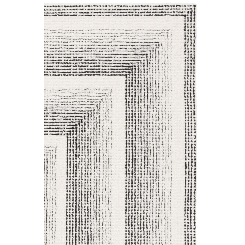 Pine Hand Tufted Wool;Cotton Geometric Rug, Rectangle 5' x 8'