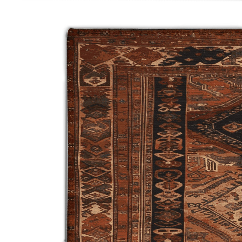 Tapis turc intérieur et extérieur brun, Rectangulaire 2 pi x 3 pi