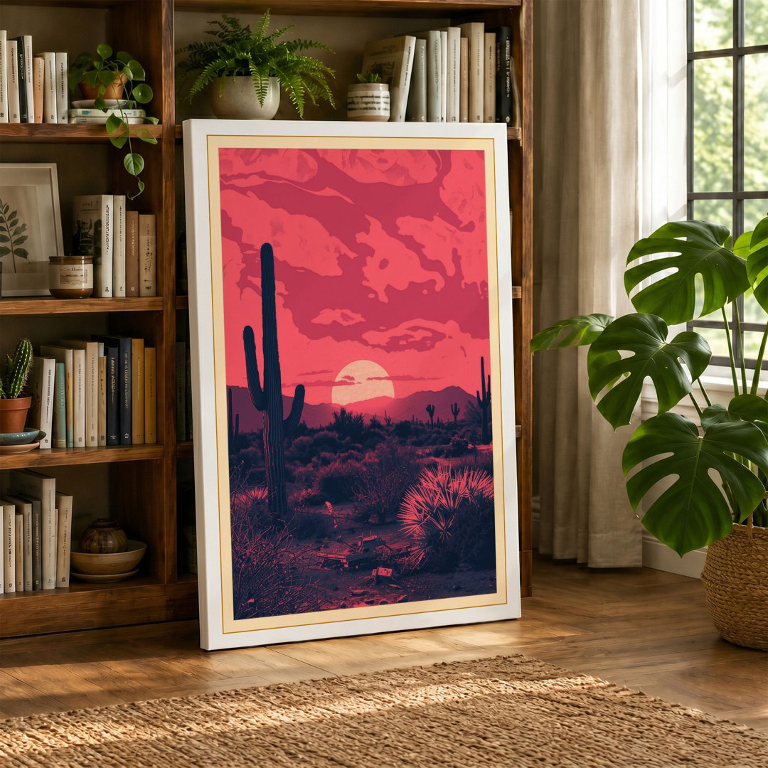 Desert at Sunset Rustic - Wrapped Canvas
