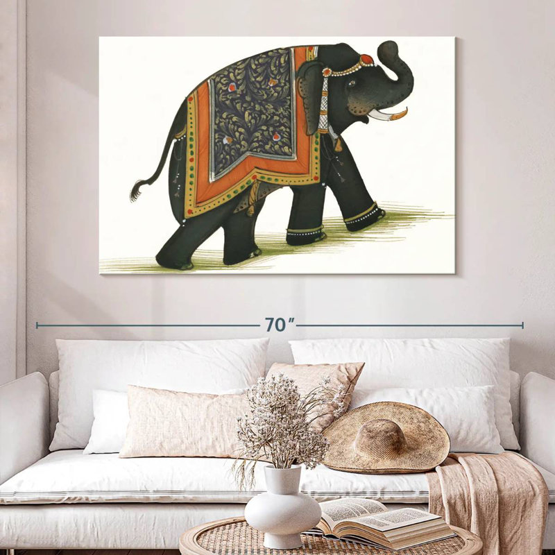 India Elephant I Light, 34" H x 51" W